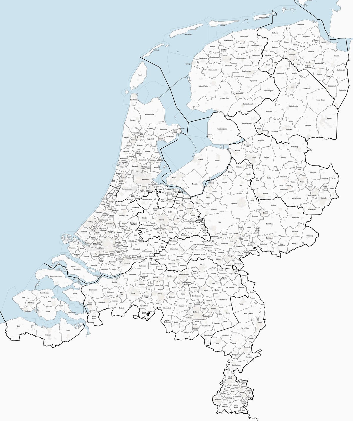 Olanda comuni, ordinati per distanze mappa