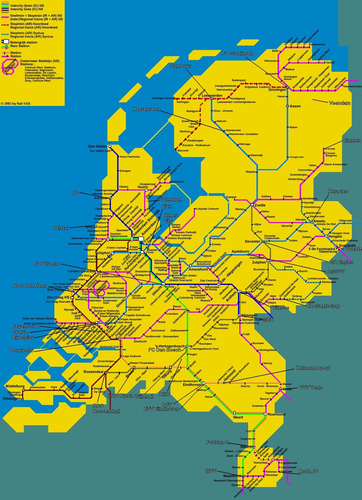 mappa del treno paesi Bassi