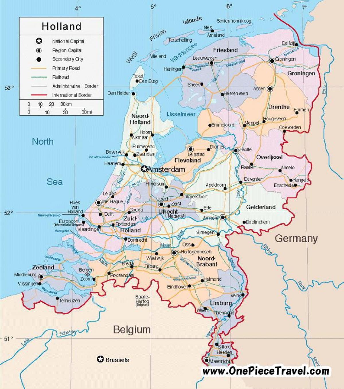 Olanda trasporti mappa