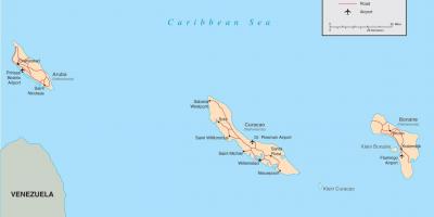 La mappa dei paesi Bassi Antille