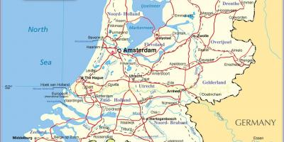 Mappa dell'Olanda e dei paesi circostanti