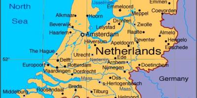 La mappa dei paesi Bassi con la città