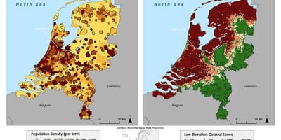 Olanda elevazione mappa