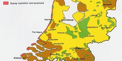La mappa dei paesi Bassi foreste