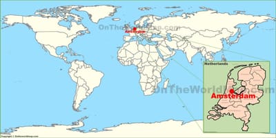 Paesi bassi nella mappa del mondo