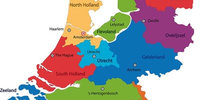 La mappa dei paesi Bassi province